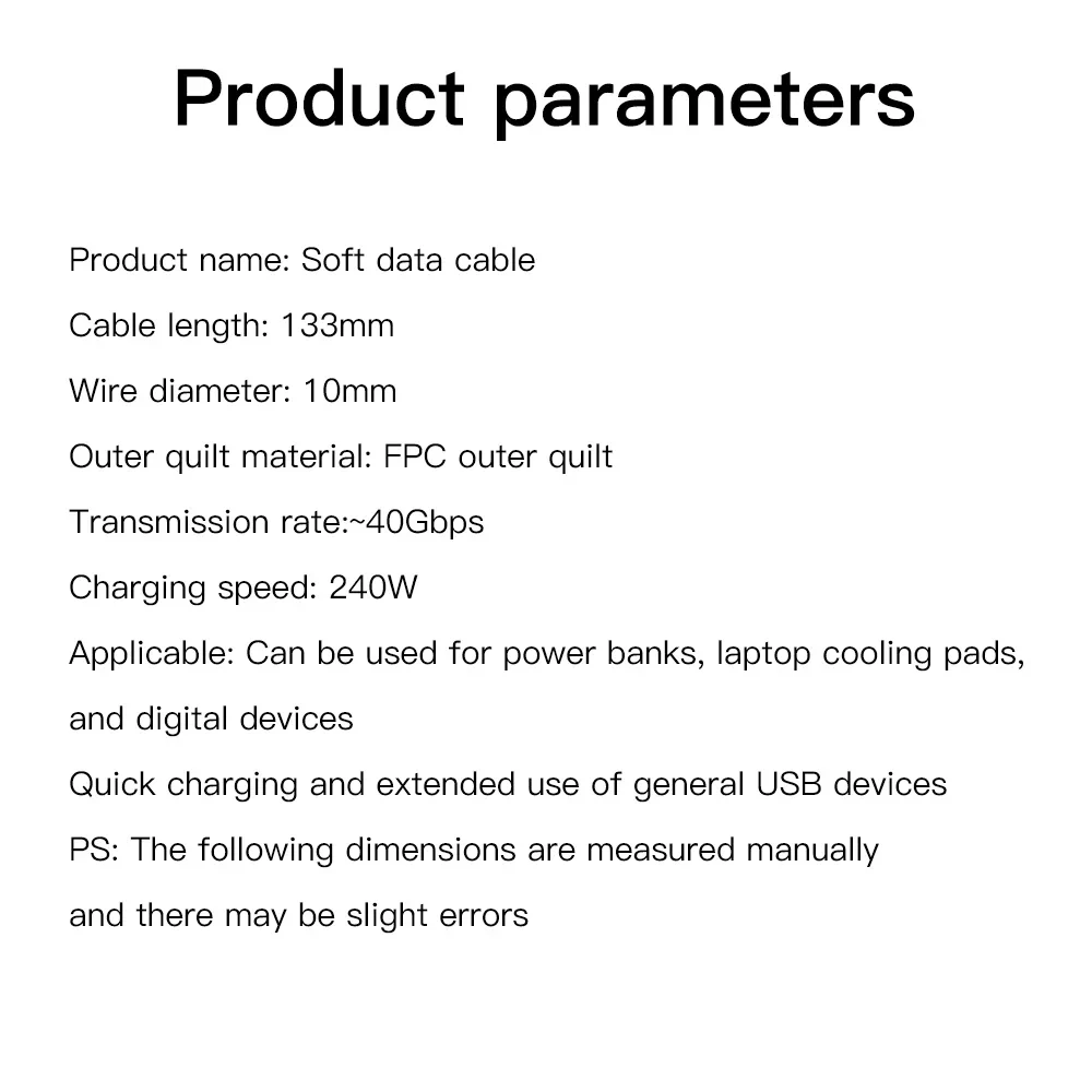 Data Transfer USB C Cable