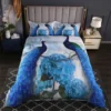 Peacock Duvet Cover Set King Size Floral Pattern Bedding Set Retro Peacock Feather Floral Theme Comforter Cover Luxury Quilt Set 1