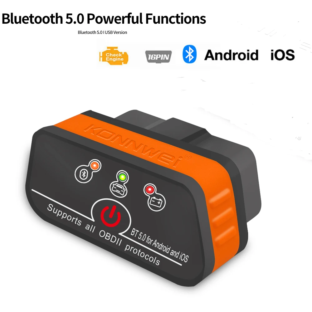 Elm327 Bluetooth 5.0 Scanner Obd2 Per Auto Per Android/Ios Anto Scanner V1.5 Obdii Icar2 Elm 327 V1.5 Auto Car Obd2 Strumenti Diagnostici