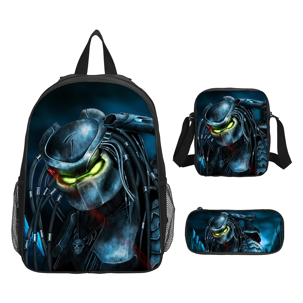 Alienss VS Predator Child School Backpack Shoulder Bags Pencil Case Book Bags For Grades1-3 Students Backpack 4