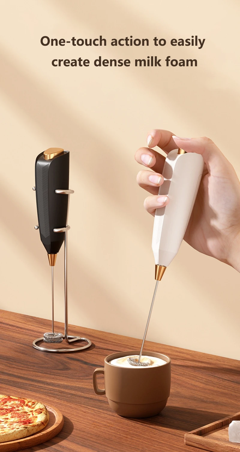 Wireless Milk Frother - Electric Handheld Foam Maker | USB Rechargeable 15s Fast Frothing