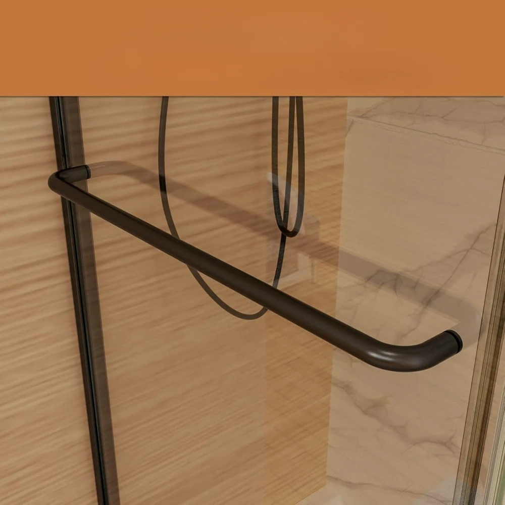 44-48" W x 72" H Semi-Frameless Sliding Shower Door, Bathroom Glass Shower Door with 1/4 (6mm) Clear SGCC Tempered Glass 4