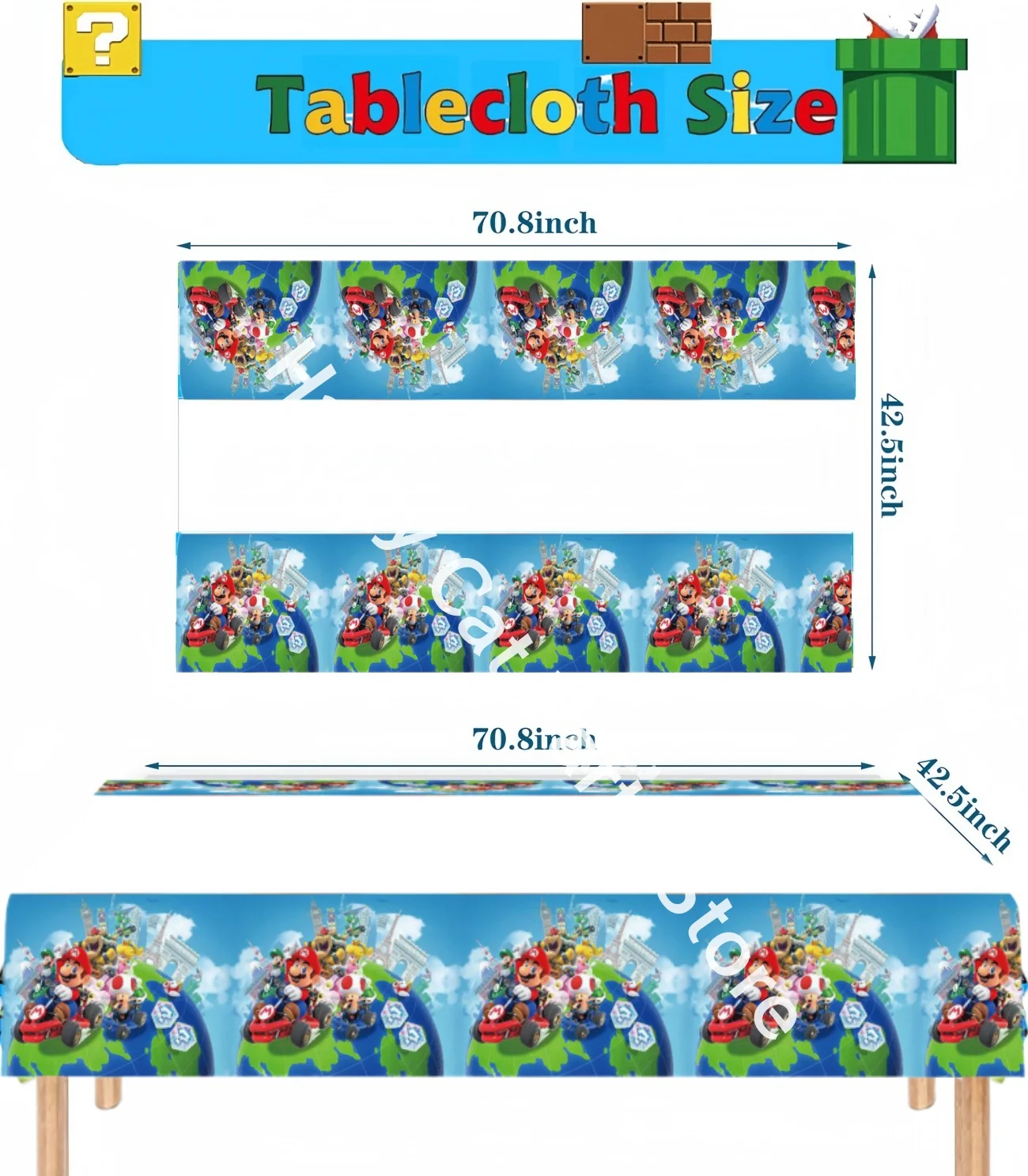 thumbnail image 1 of Mantel de Mario, decoración de fiesta de cumpleaños, mantel desechable, mantel de Super Bros, mantel de baby shower, regalos para niños, suministros para fiestas, 1 of 5