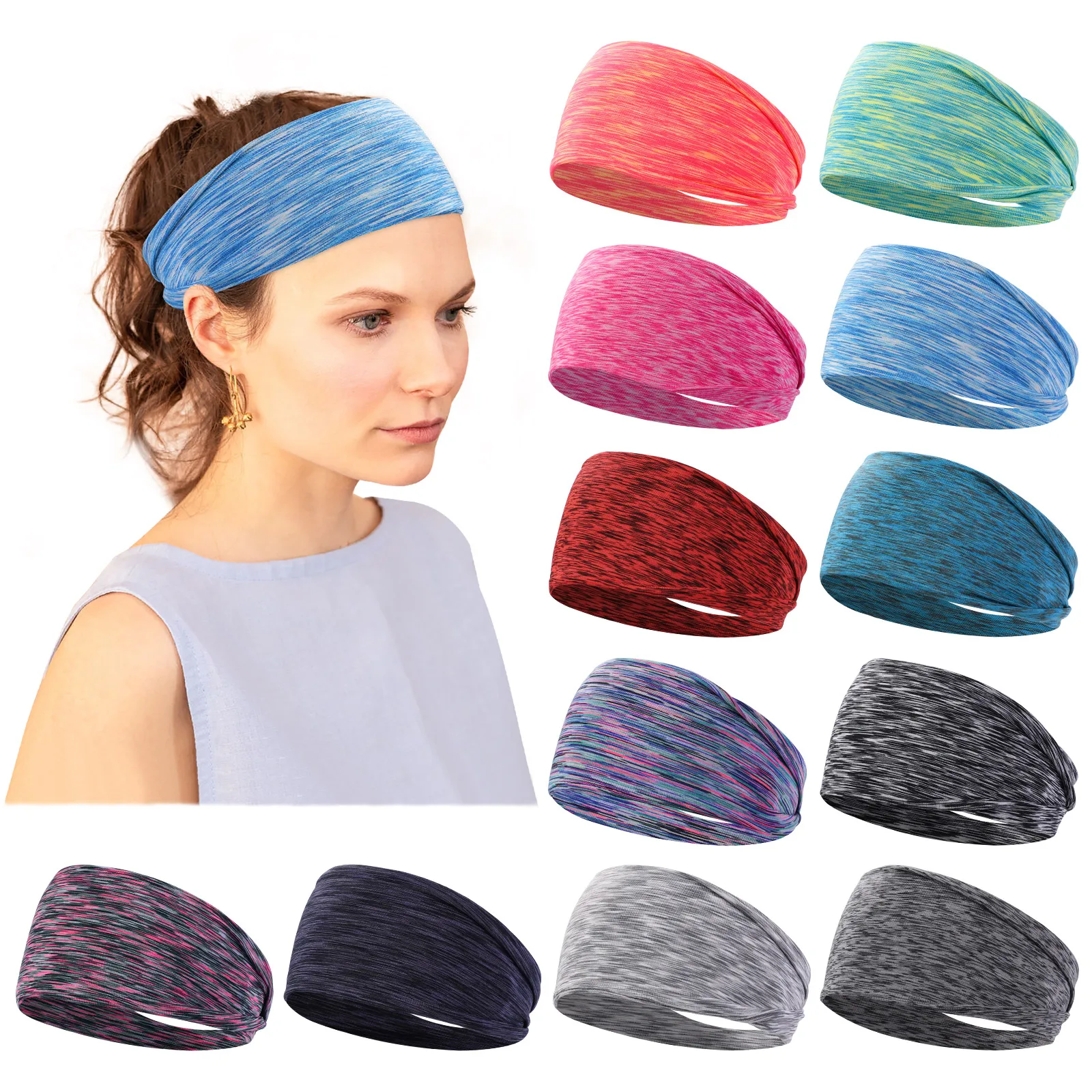 Absorbing Sweat Sports Hair Bands Elastic Yoga Hairbands Headband Women Men Running Fitness Turban Outdoor Gym Head Wrap Bandana 2019 men sport drawstring none student breathable sportswear men set mens clothing runnings suit fitness sporting top and shorts