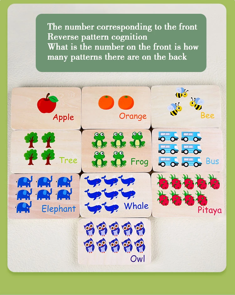 Wooden Counting Stick Math Game Number Matching Educational Toy_voghion.com