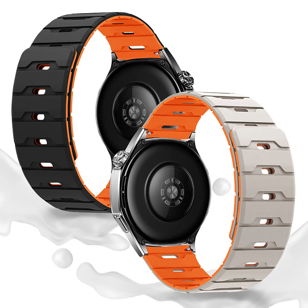 Magnetic Silicone Sport Wristband, 20mm/22mm