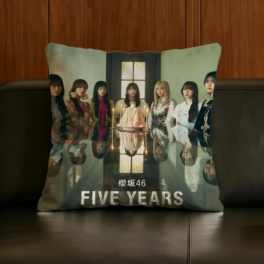 쿠션 커버 천연 린넨 베갯잇 세트, 소파, 침실 및 의자용 올인원 장식 Jpop S-SAKURAZAKA46