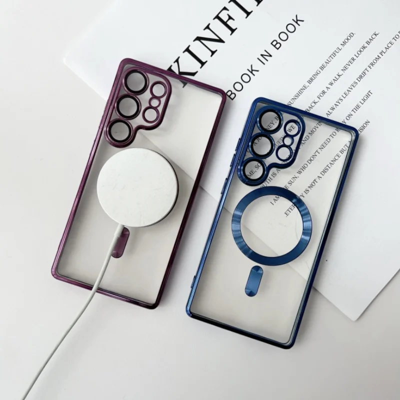 Luxury Plating Magnetic Clear Case Cover