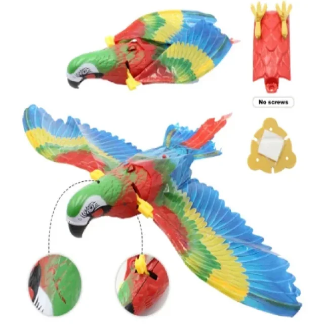 Simulated Bird Interactive Cat Toy Electric Hanging Eagle Flying Bird Cat Flying Bird Emitting Light Sound Grabbing Rope Pet Toy 4