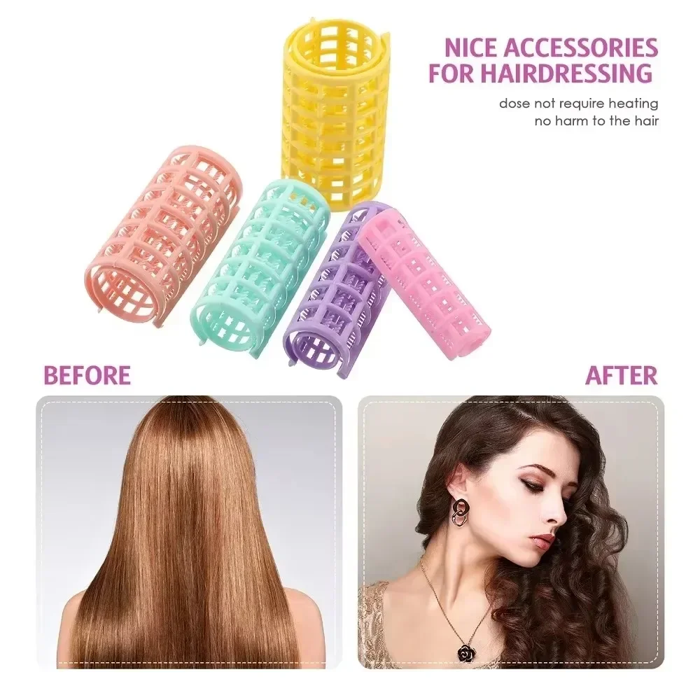 6/8/10/12/14Pcs Heatless Hair Curler No Heat Hair Rollers Plastic Lazy Curls Root Perm Rods Bangs Curling Rod Styling Tools