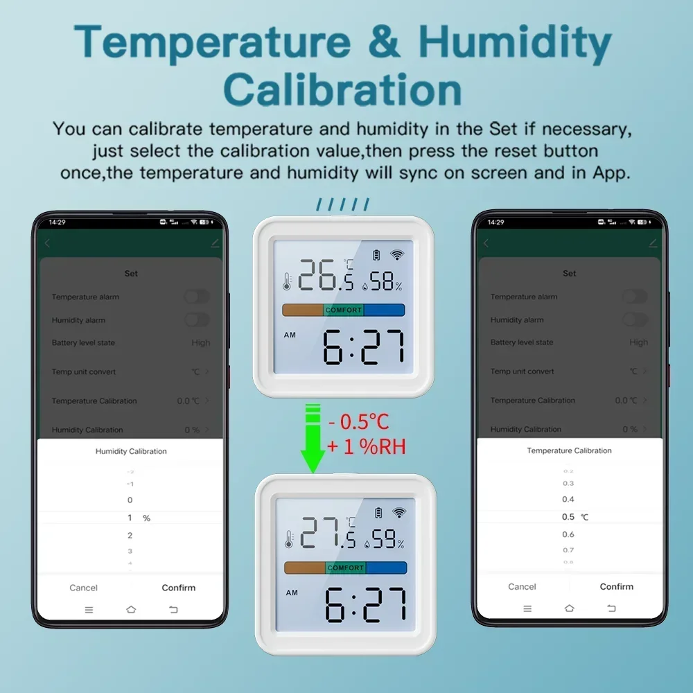 Temperature Humidity Meter Tuya WiFi Smart Sensor