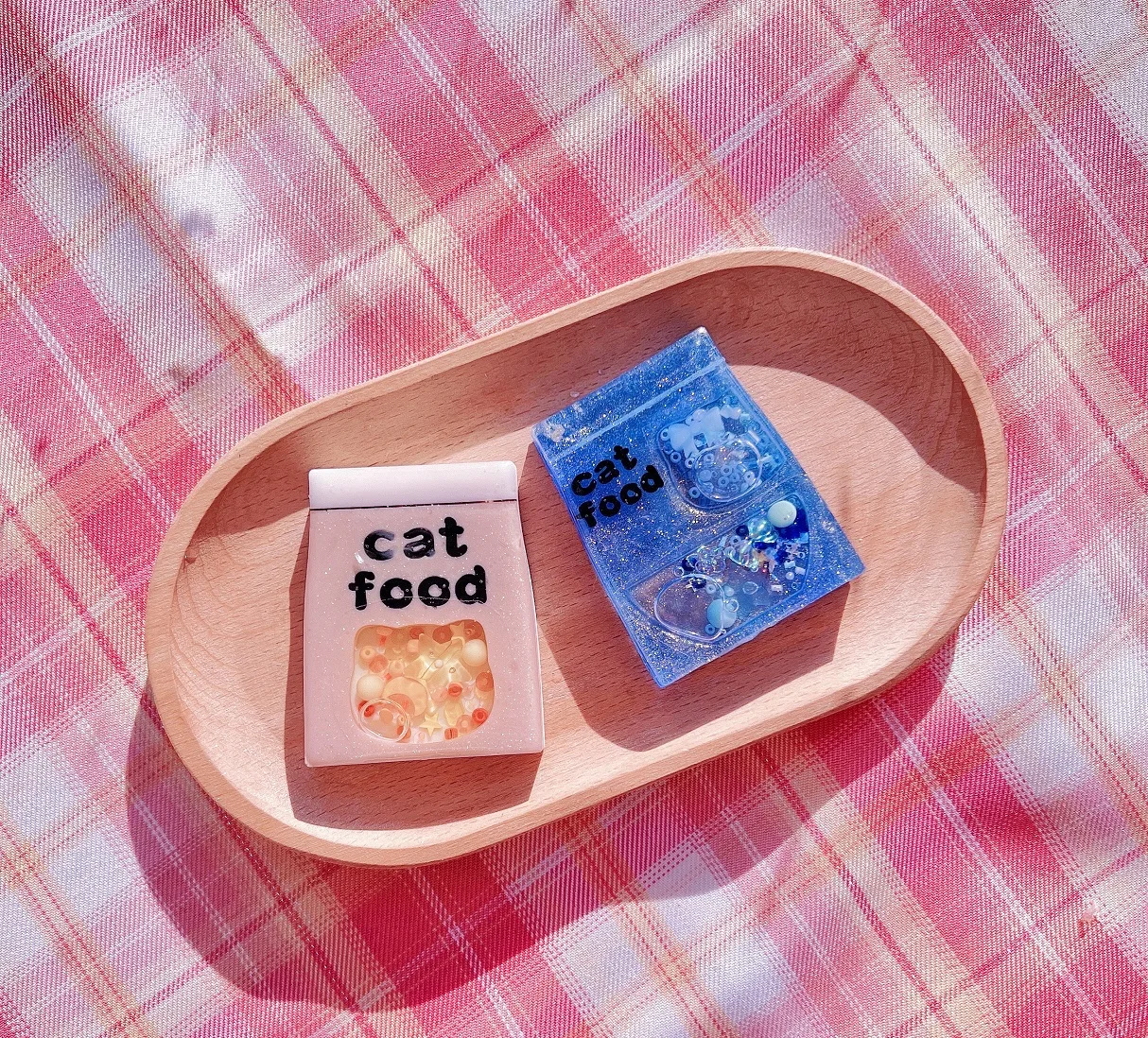 Wsy-277 Bag Quicksand Mold Resin Shaker Mold Cute Cat Food Bag Stampo In Silicone Stampo Per Replica Fatto A Mano