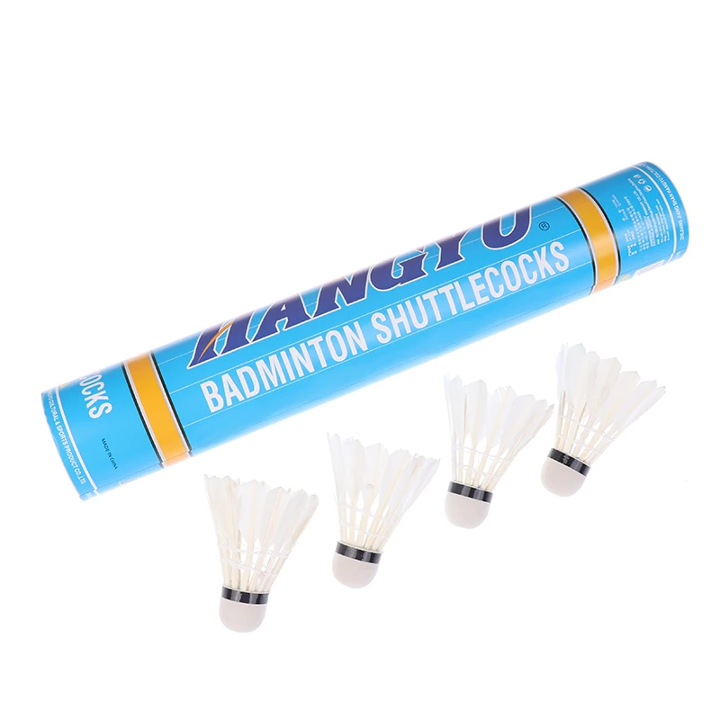 1Tube 12Pcs Shuttlecock Badminton Duck Feather Shuttlecocks Beginner Training Badminton Balls For Indoor Outdoor Balls
