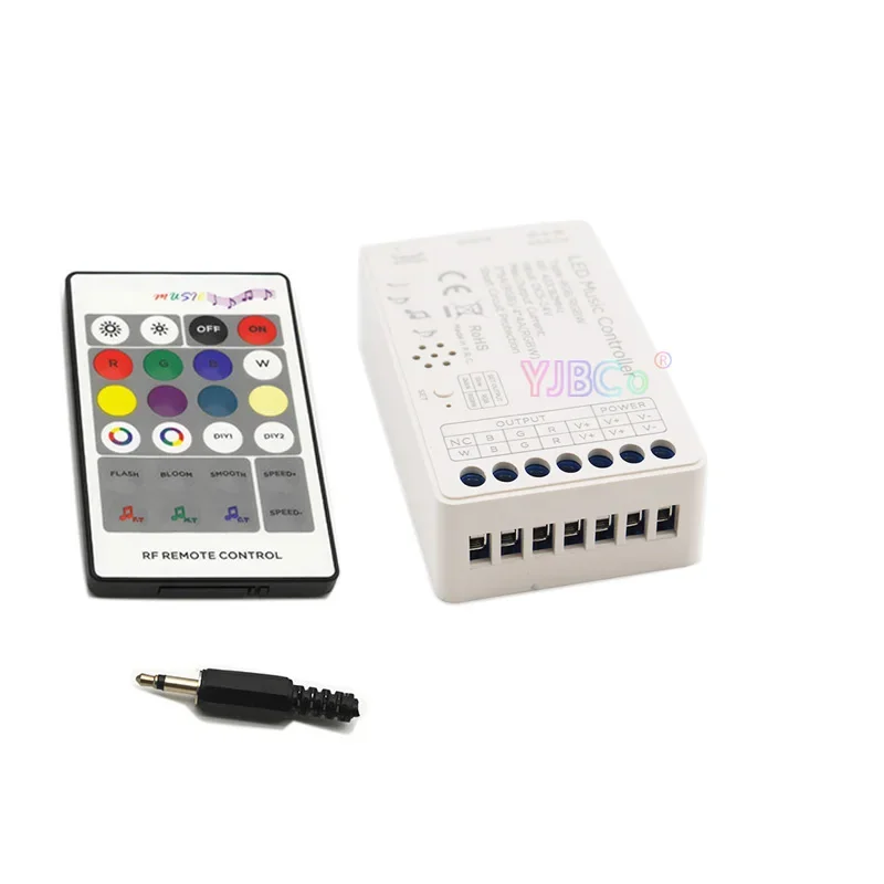 RGB/RGBW 2 in 1 Music LED Controller 5V 12V 24V 24Keys RF Remote Control Light tape dimmer Switch For RGB/RGBW LED Strip Tape