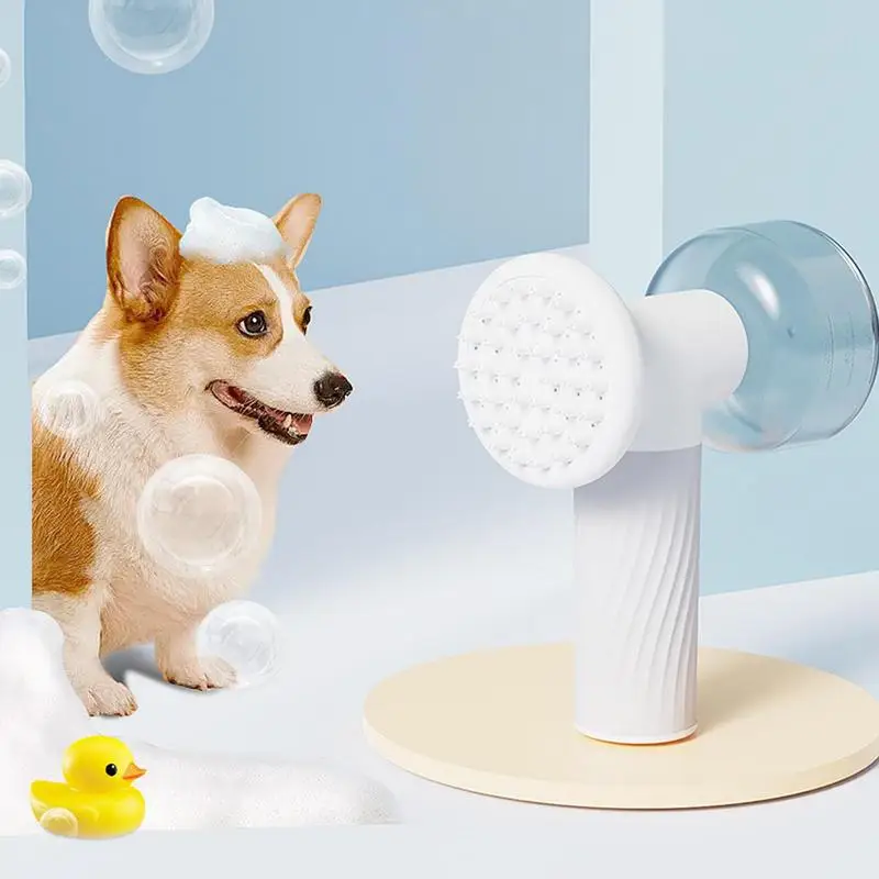 Auto-Foaming-Bathroom-Puppy-Big-Dog-Cat-Bath-Massage-ScrubBrush-Soft ...