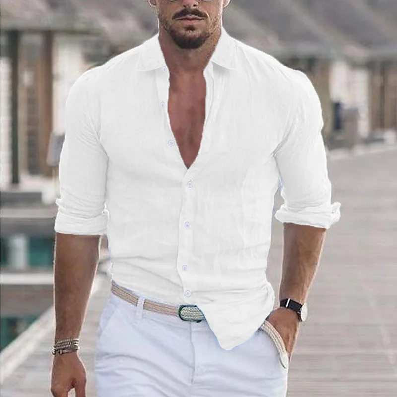 KPOP Fashion Style Harajuku Slim Fit Male Clothes Loose Casual All Match Shirt Lapel Solid Button Cardigan Long Sleeve Blusa