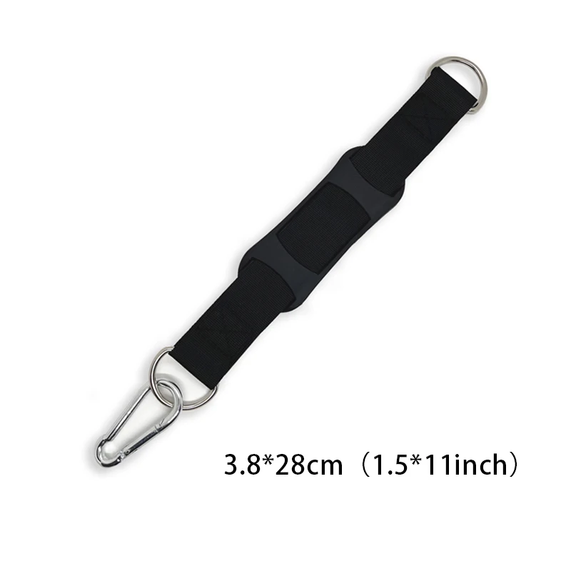 Multi-Purpose Black Nylon Sling with Metal Hook - Durable Gym and Outdoor Accessory