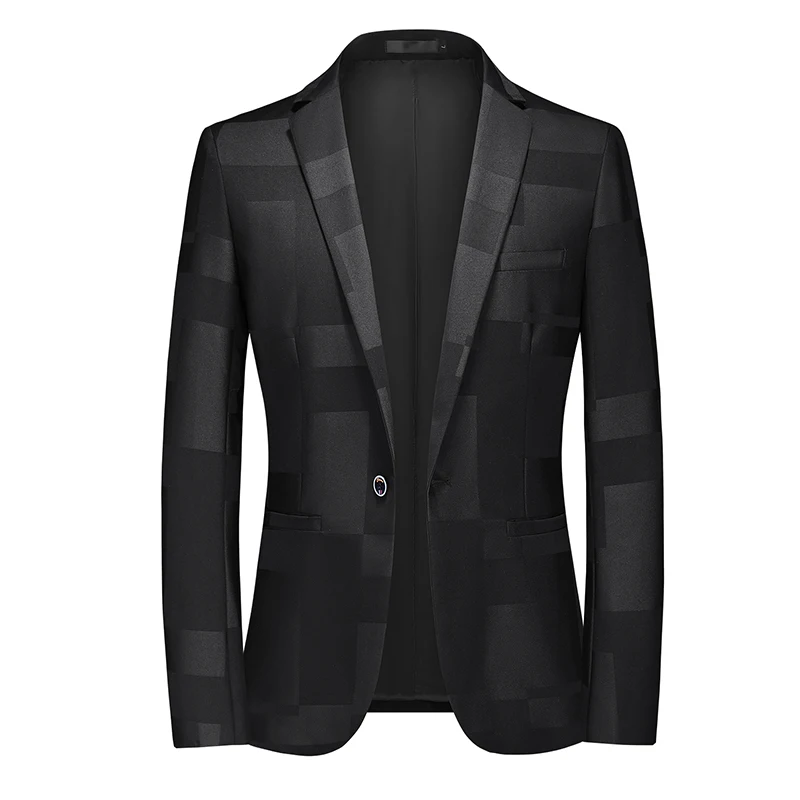 2024 New Men Business Social Suit Jacket Summer Male Single breasted Thin Dress Male Jacquard Blazers Coats 4
