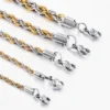High Quality 2/3/4/5MM Classic Twisted Rope Chain Stainless Steel Necklace No Fade Fashion Jewelry Accessories For Men Women