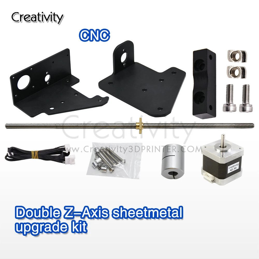 Ender 3 Dual Z-Axis Lead Screw Upgrade Kit with T8*8 Lead Screw and 42-34 Stepper Motor For Ender-3 CR10 Serise 3D Printer Parts elves 3d printer parts dual z axis upgrade kit， dual screw rod with lead screw and stepper motor for ender 3 3 pro 3 v2