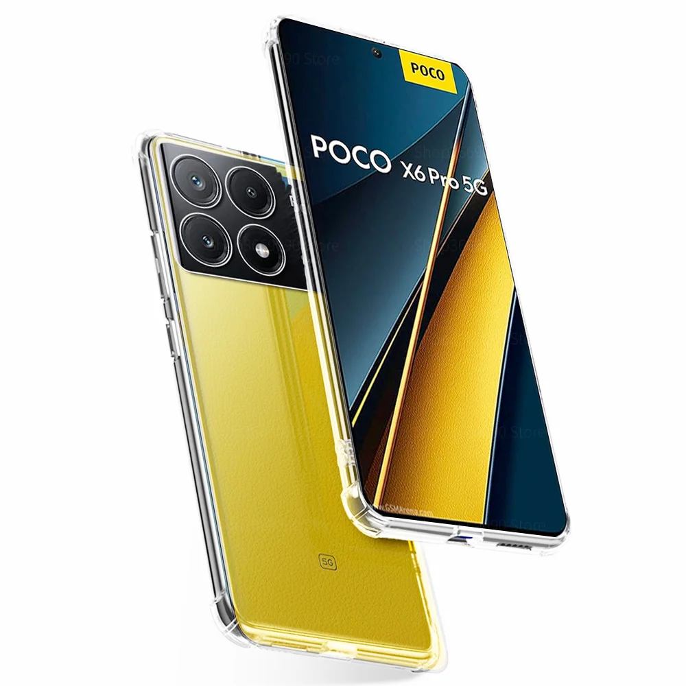 Phone Case Phone Protector Cover Camera Protector Case Camera Lens Protector Case Clear Camera Protection Phone Case For Xiaomi Poco X6 Pro 5G Soft TPU Silicon Shockproof Back Shell Poko Little X6 Pro X 6 x6Pro