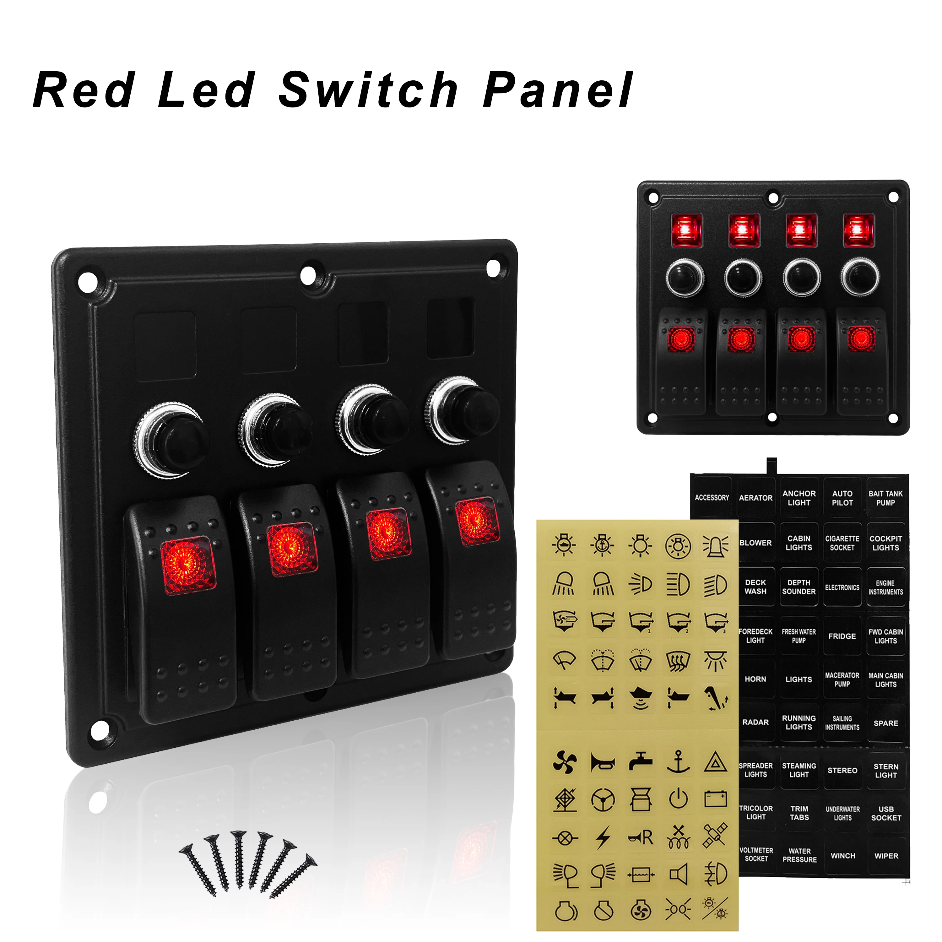 RULE BILGE PUMP ON/OFF PANEL SWITCH 12-32 VDC & 110 VAC