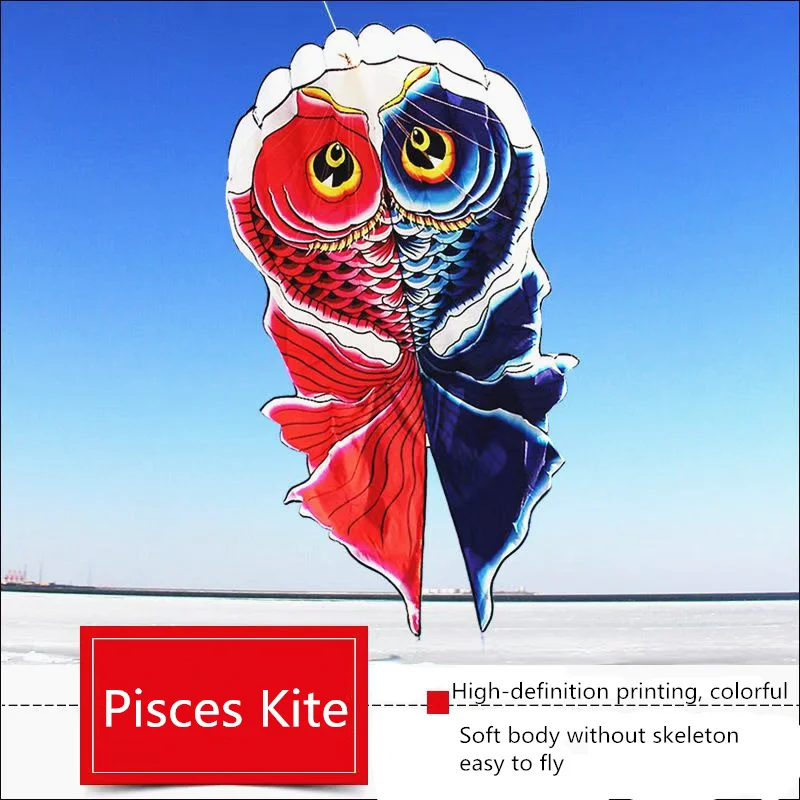 

New Pisces Shaped Kite Cartoon Animal Outdoor Easy To Fly Without Skeleton Soft Kite Birthday Gift Adult Kite High Quality