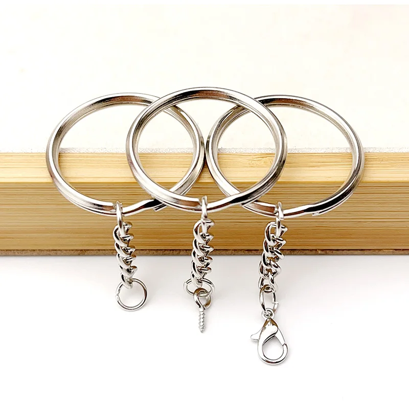 20/100 Pcs 25/30mm 삼각형 와이어 오픈 루프 스크류 핀 열쇠 고리 랍스터 걸쇠 열쇠 고리 DIY 쥬얼리 장난감 펜던트 액세서리 만들기