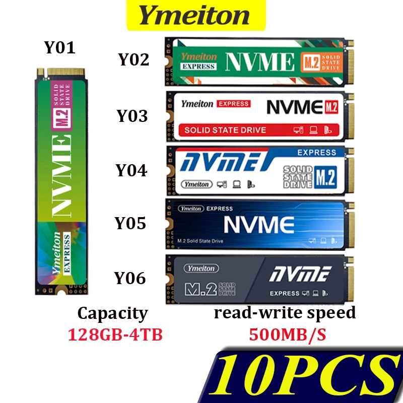 Ymeiton 10PCS SSD M2 NVME 128GB 256GB 512GB 1TB 2TB Ssd M.2