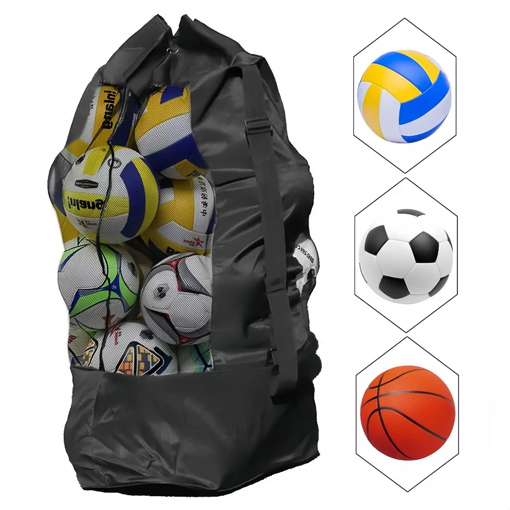 1PC Thickened Sports Ball Bag Mesh Socce Ball Bag Heavy Duty Drawstring Bags for Holding Basketball,Volleyball,Baseball,Swimming