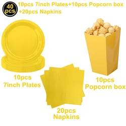 Elegant Yellow Disposable Tableware Set (Clear)