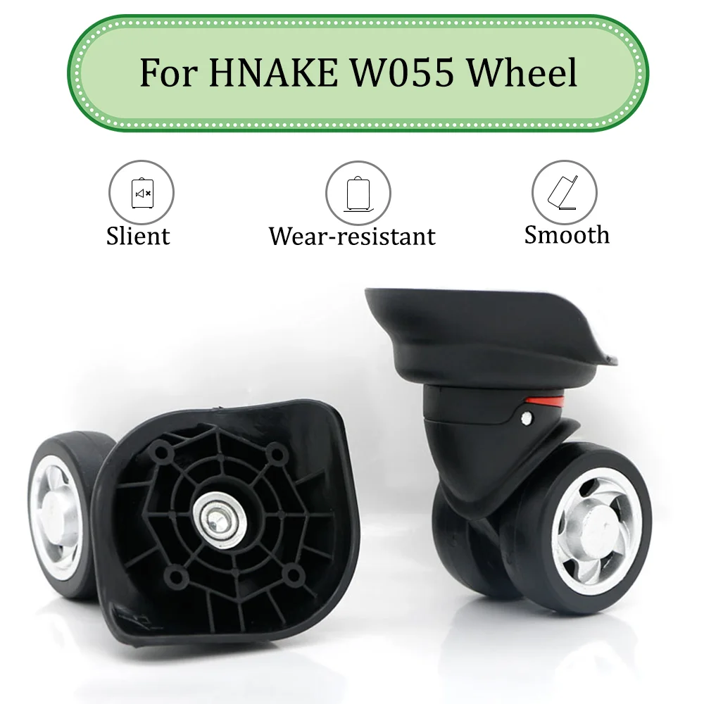 For HANKE W055 Black Universal Wheel Trolley Case Wheel Replacement Luggage Pulley Sliding Casters Slient Wear-resistant Repair