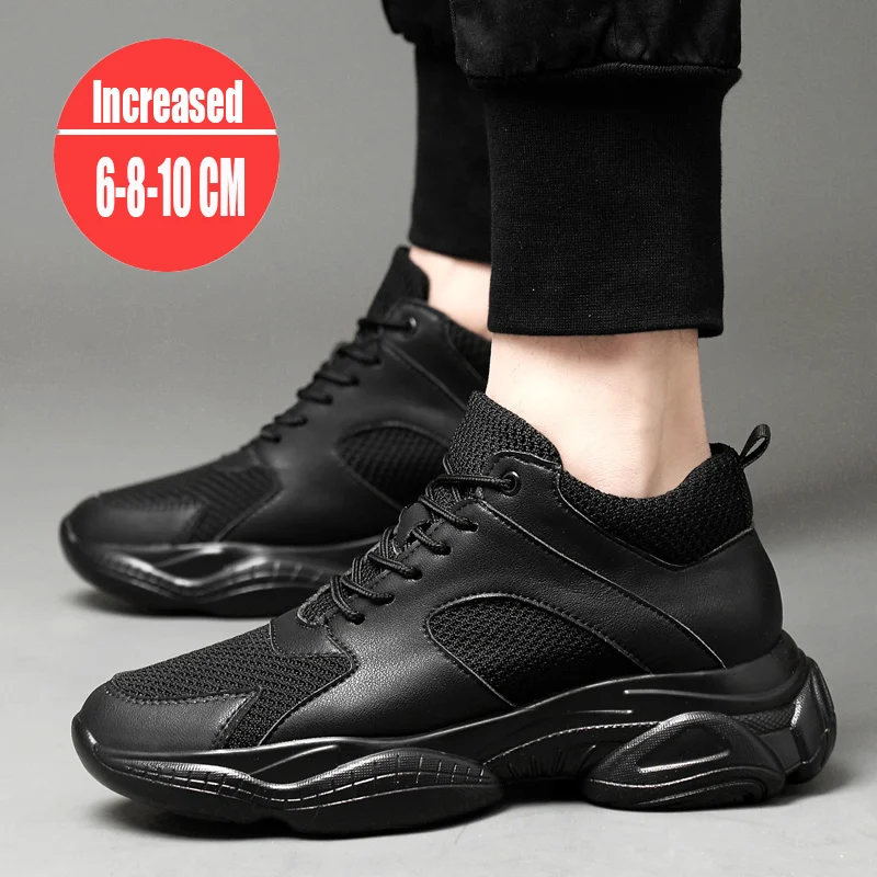 Increasing Men Sneakers Casual Heightening Shoes 6cm 8cm 10cm Height Increase Shoes For Summer Breathable Elevator Large Size