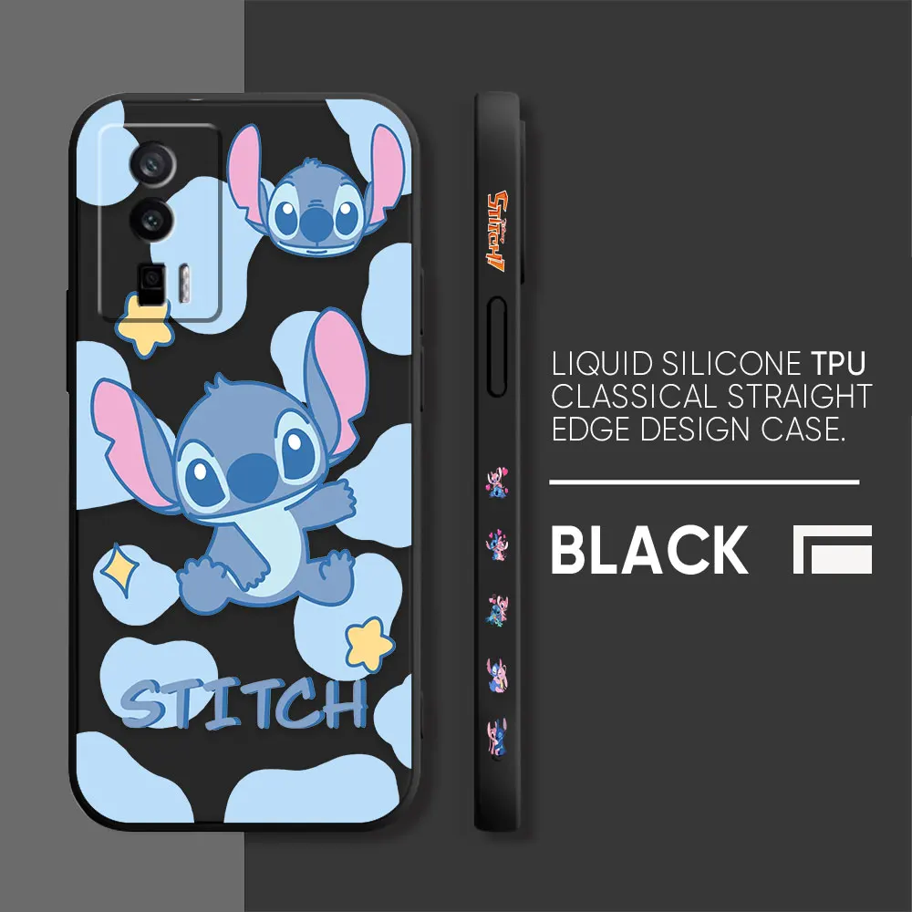 thumbnail image 1 of Funda para Redmi K60E K60 K50 K40S K40 K30 9A 9 8A 8 10 Pro 4G 5G Color Simple funda de silicona líquida lindo Lilo & Stitch, 1 of 5