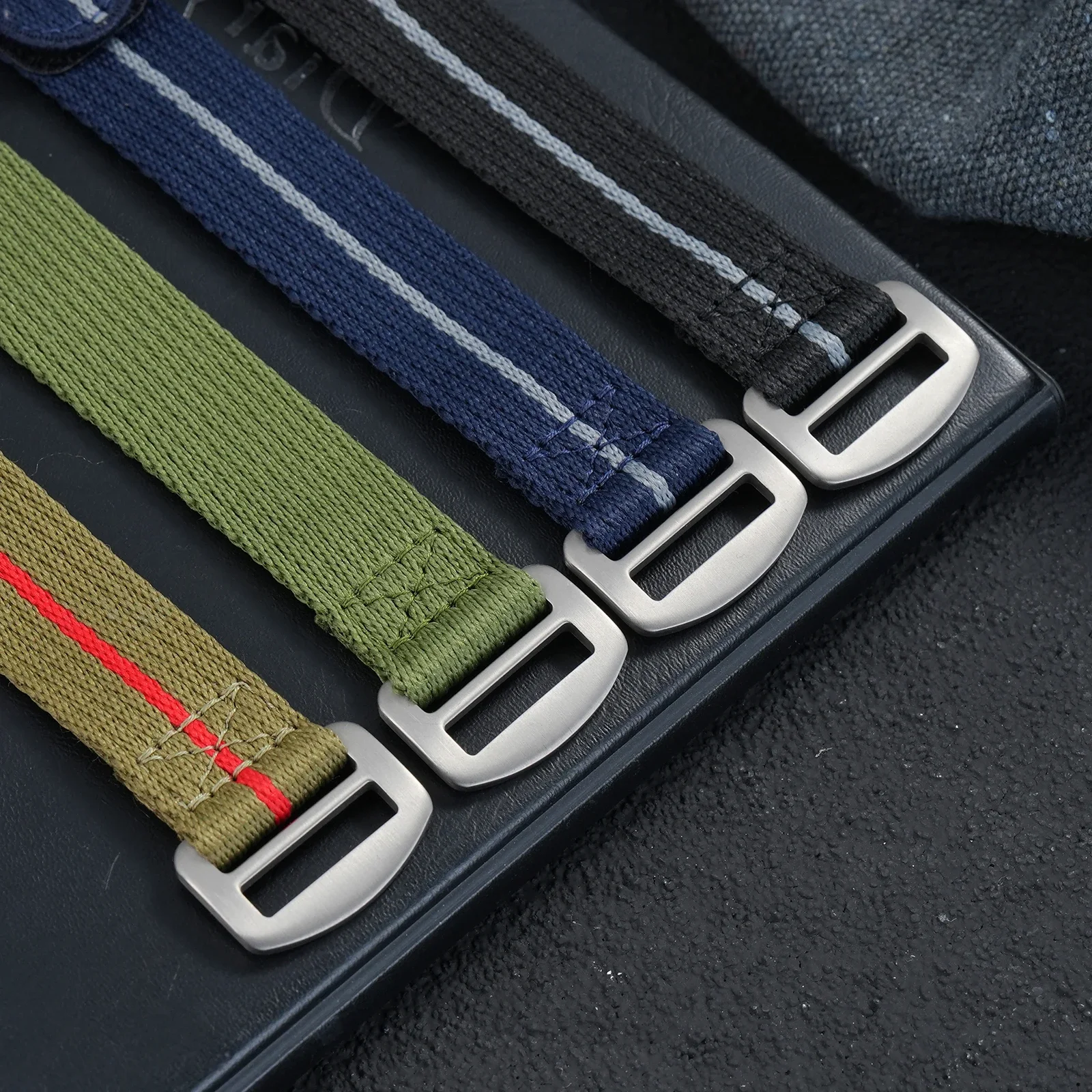 Premium Titanium Buckle Nylon Sports Watch Band - Military Grade Fabric Wristband Replacement Strap
