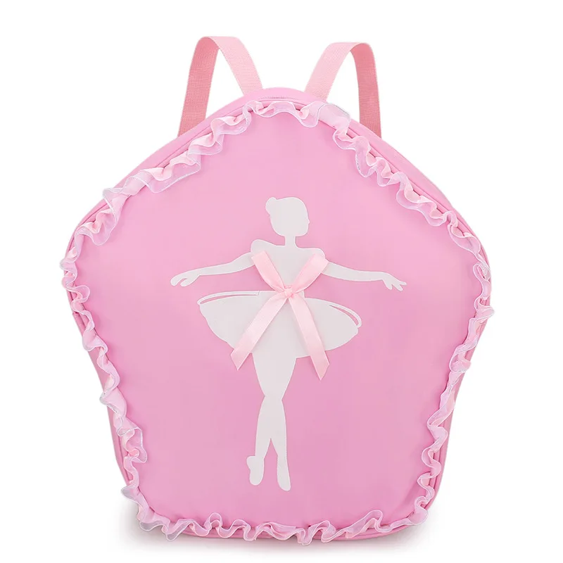 

Детский рюкзак для танцев, кружевной пентагональный школьный ранец с двумя лямками для латиноамериканских балеток, с принтом для девочек и принцесс