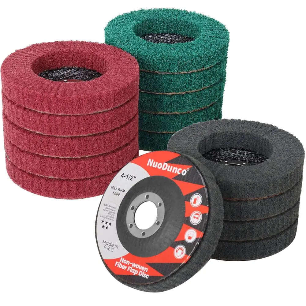 Nylonfaser-Fächerscheibe, 4,5 Zoll, 115 mm, Polierschleifscheibe, Schleif- und Polier-Schleifscheiben für Rostentfernung und Reinigung – Detail 4