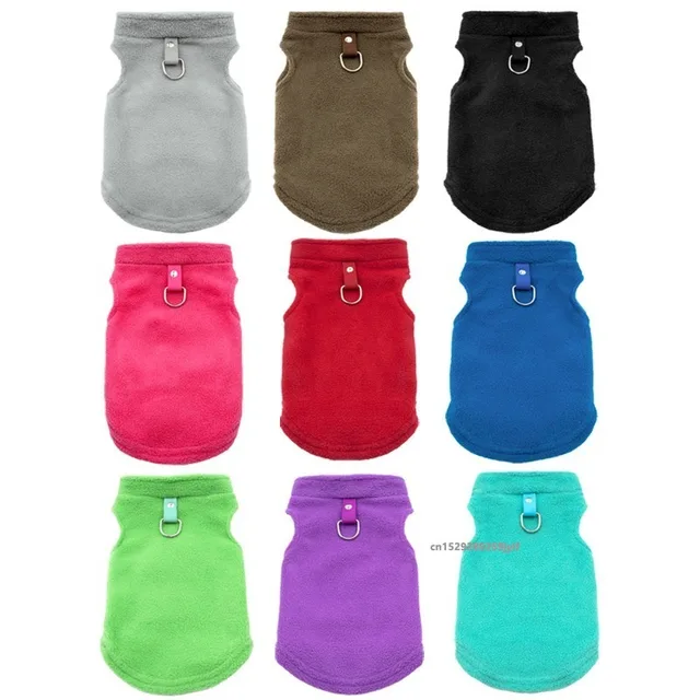 Warm Fleece Dogs Clothes Pet Jacket Vest with D-Ring For Small Dog Cats Clothing French Bulldog Costumes Chihuahua Coat 6