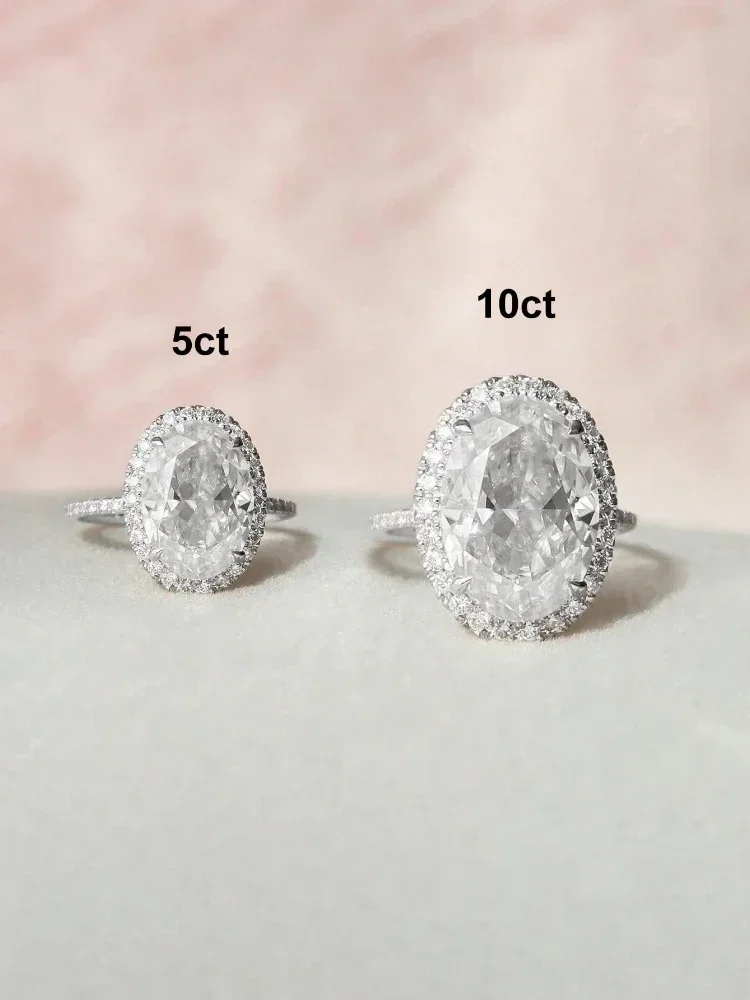 Modischer ovaler, glänzender Vollzirkon-Ring aus 925er-Sterlingsilber für Damen, passend zu den täglichen Outfits, Party, Luxus, hochwertiger edler Schmuck – Detail 2