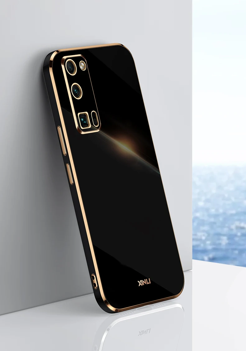 Bling Morbido Antiurto Copertura Quadrata di Lusso Cassa Del Telefono di Placcatura Laser 3D per Huawei Honor 50 Lite 20 20 S 30 Pro 30i 30 S Rus_voghion.com