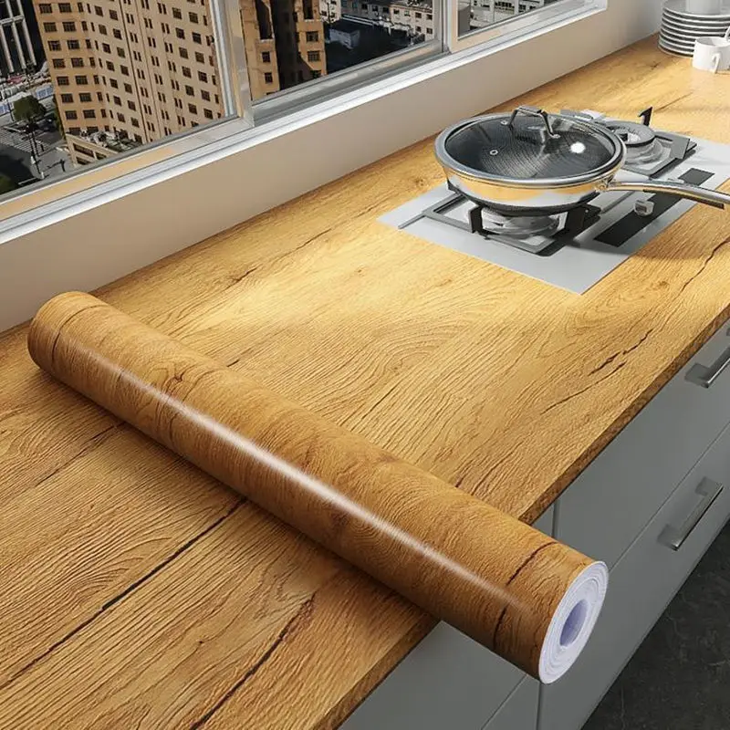 SelfAdhesiveWoodVinylWallpaperWaterproofDecorContactPaperRoll