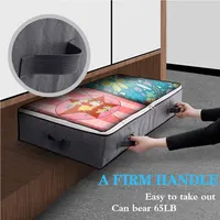 Foldable Underbed Bag -Blanket Clothes Quilt Organizer Breathable Zipper Storage Bag for Bedroom 2