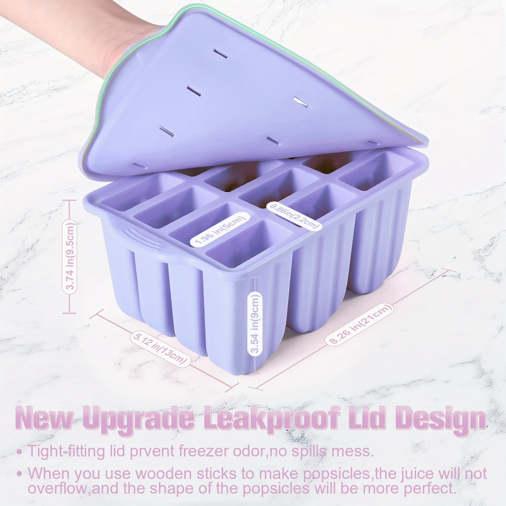 Popsicles Molds, 12 Pieces Silicone Popsicle Molds Easy-Release BPA-free Popsicle Maker Molds Ice Pop Homemade