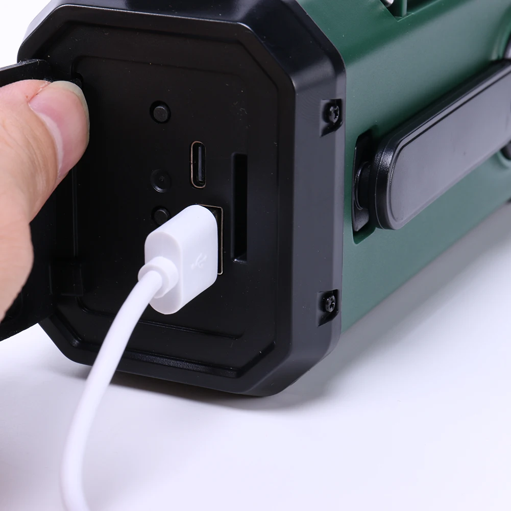 Solar Emergency Radio Hand Crank 10000mAh Type-C Rechargeable AM FM Receiver SOS Alarm Camping Survival Radios With Solar Panel