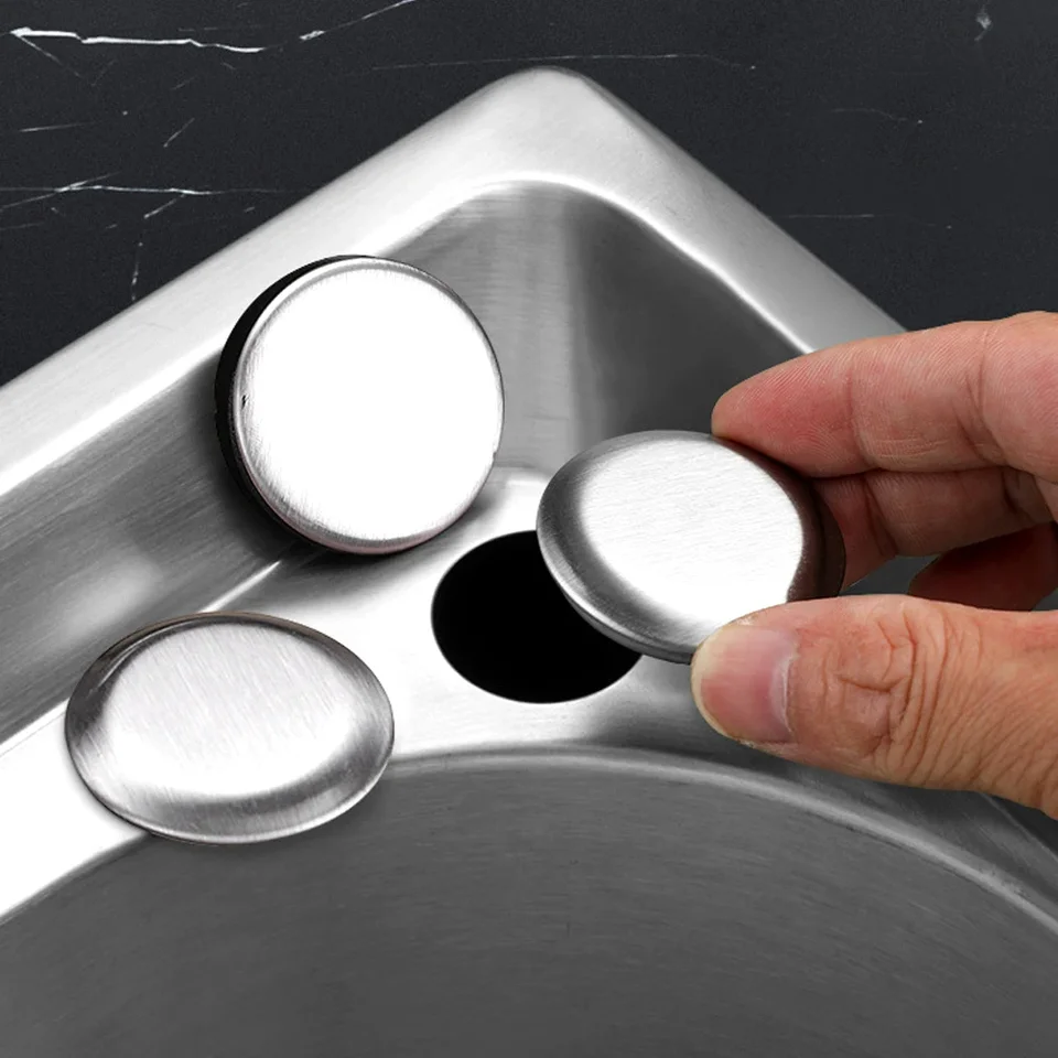 thumbnail image 2 of PINXOR Stainless Steel Sink Hole Cover, Silver Faucet Plate, Kitchen Accessory, Easy Install 2 of 9