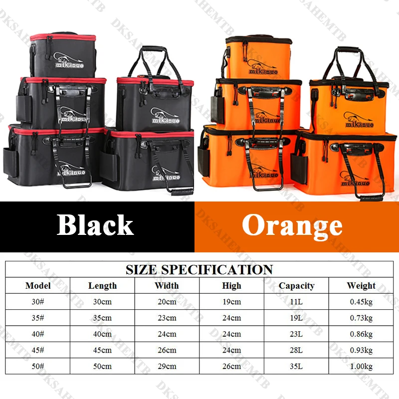 Folding Fishing Bag Portable Zipper Fishing Bucket Outdoor EVA Waterproof Live Fish Storage Boxes Fishing Tackle Box Equipment