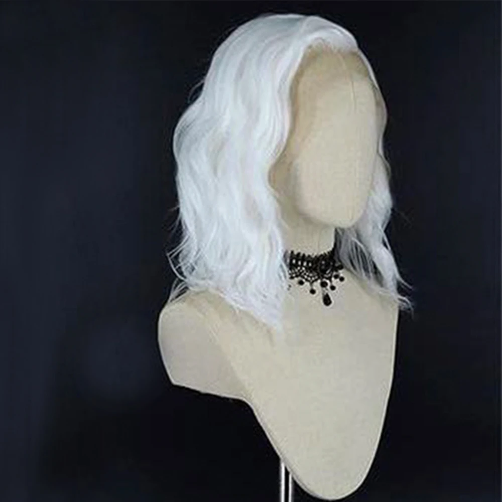 Synthetic Wig White Body Wave Soft Preplucked Lace Front For Women With Baby Hair Heat Resistant Fiber Hair Wigs Daliy Wear lace front wig synthetic hair wigs
