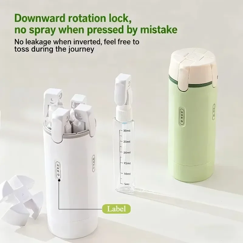 Compact 4-in-1 Travel Toiletries & Cosmetics Container Set