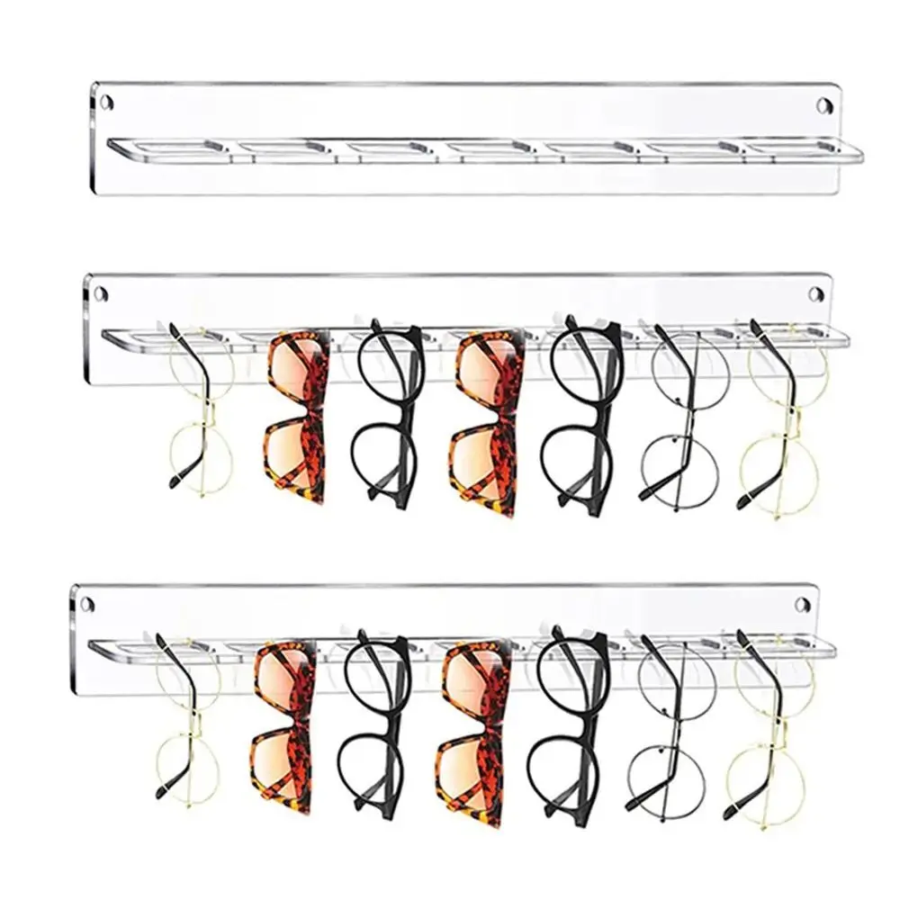 Okulary z 7 otworami stojak wystawowy nowoczesny akrylowy ścienny wieszak na okulary przeciwsłoneczne przezroczyste okulary przeciwsłoneczne półka ekspozycyjna domu