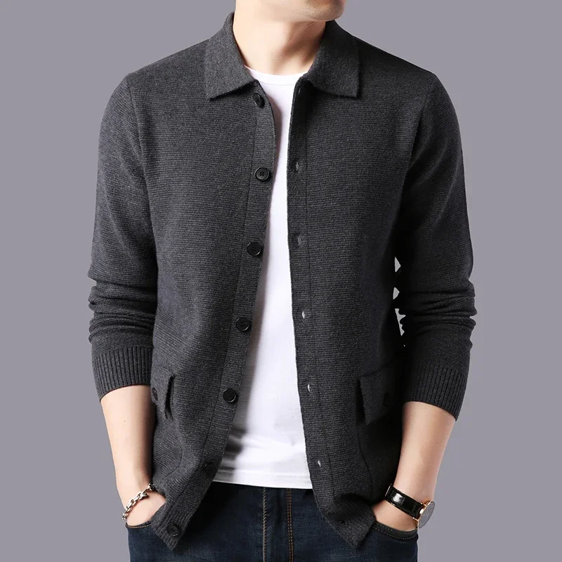 Sweater For Men Men's Clothing Cardigan Streetwear Men's Sweat-shirt Knit Spring Autumn Fashion Casual Hombre Warm Solid Male